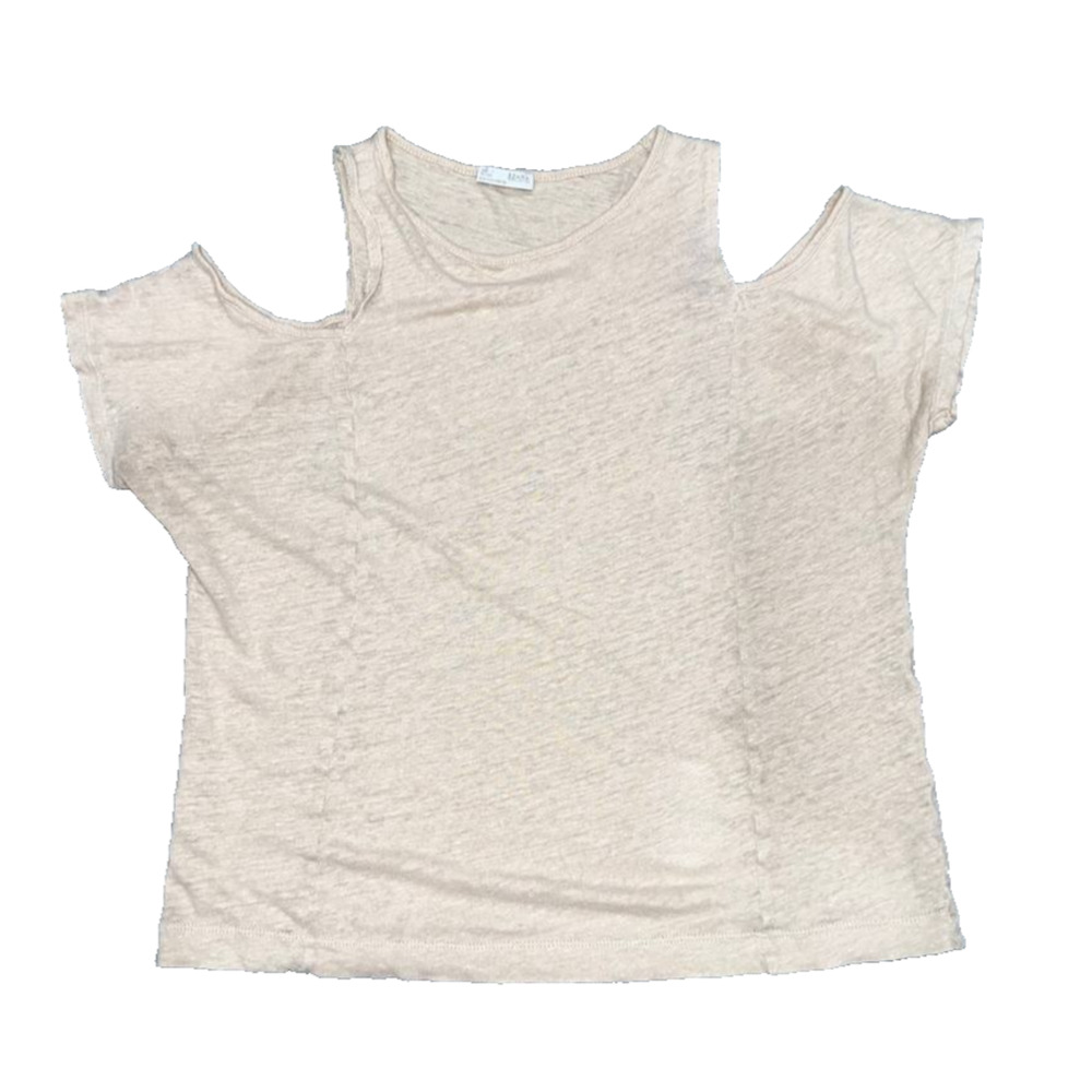 Zara ROUND NECK KNIT TOP Beige Small A004360